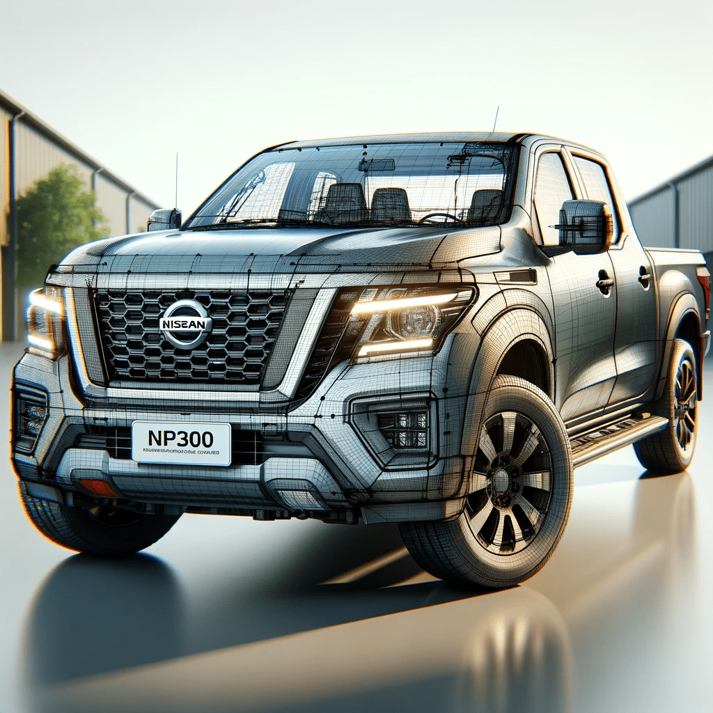 Detalle de camioneta Nissan NP300 destacando diseño y robustez. | Renta de Camionetas de CargaRent