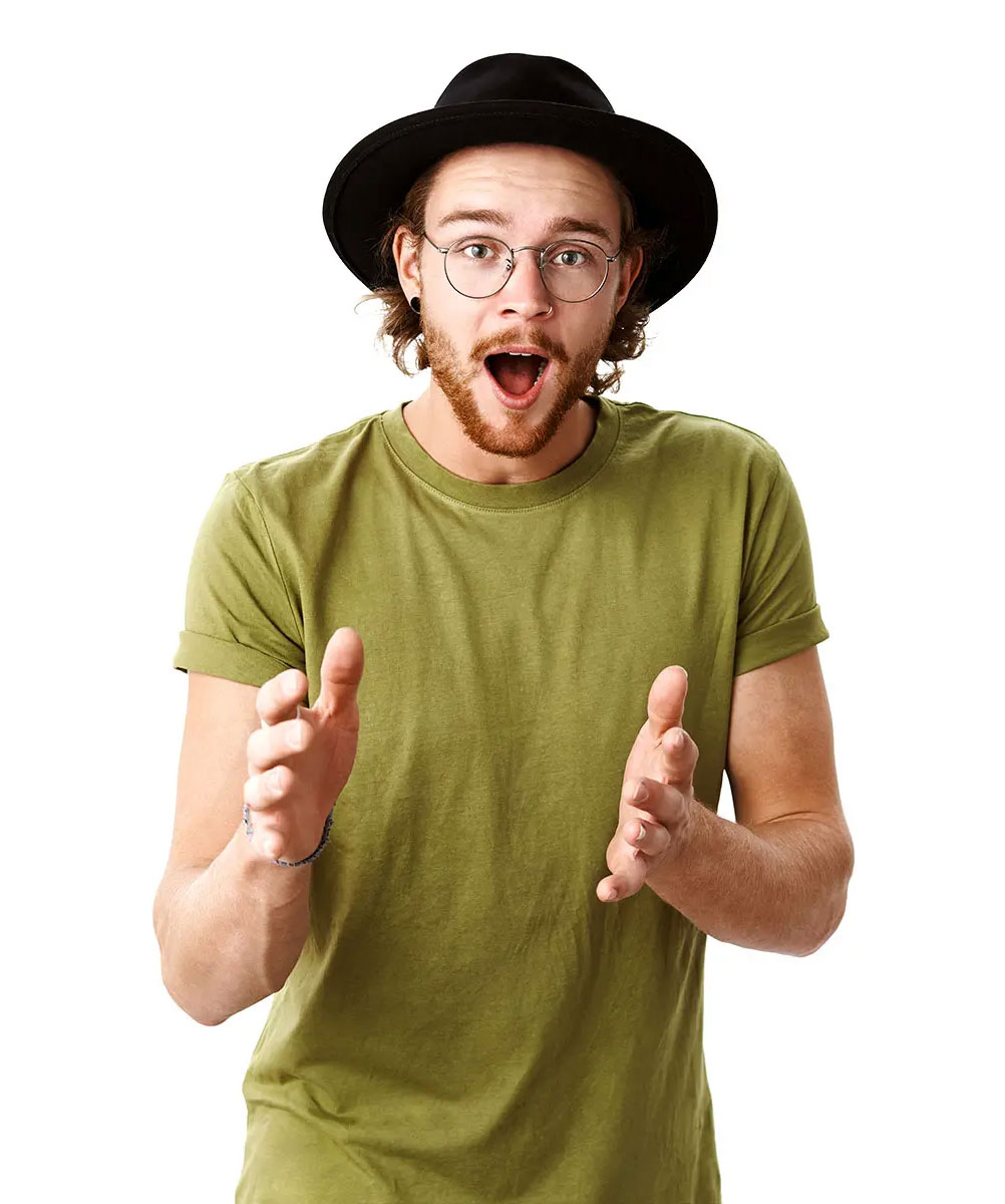 Hombre con cara de sorpresa